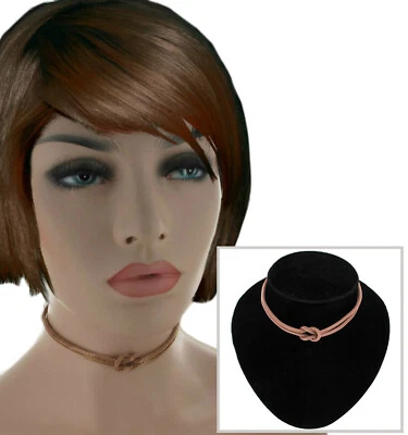 Collar Gargantilla Ky & Co Tono Oro Rosa Malla Nudo 11.5-14" Hecho en EE. UU. Foto 1 de 4