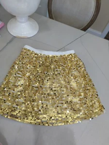 Crewcuts Girls Sequin Tulle Pull On Skirt Size 10 Gold Party Holiday - Picture 1 of 4