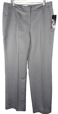 Le Suit Straight Leg Career Work Trouser Pants Steel Multi Lined Women’s 14 NWT - Image 1 of 4