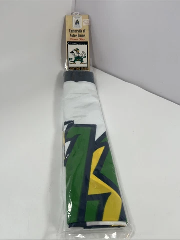 Vtg Notre Dame Fighting Irish Leprechaun 30x42" Garden House Banner Flag NEW Cover