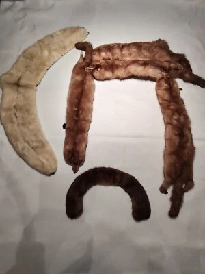 Lote De Colección Genuino Visón Estola Piel Bufanda Envoltura Más 2 Collares De Piel Foto 1 de 4