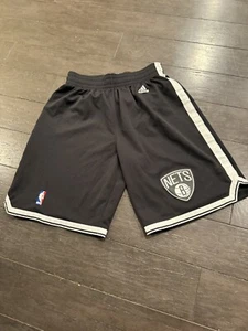 Adidas NBA Brooklyn Nets Game Shorts Size Medium Authentic Away Black EUC - Picture 1 of 8