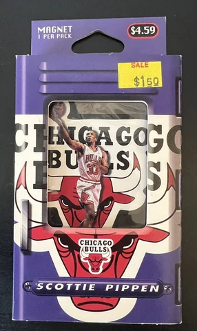 SCOTTIE PIPPEN Refrigerator Magnet 1997 Sealed in Package Crown Pro NBA Licensed Cover