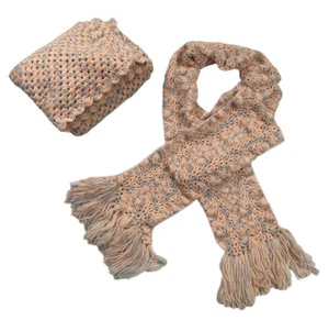 HANDMADE CROCHET Blanket & Scarf Granny Squares Knee Throw Tassels 120cm x 105cm - Picture 1 of 7