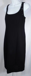 Vestido para mujer AKRIS PUNTO negro sin mangas tejido con cuentas detalle de hombro talla 6 $495 - Imagen 1 de 5