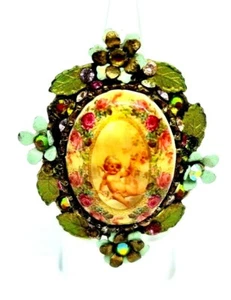 Lovely Big Michal Negrin Colourful Crystal Wonderful Enamel Work Ring. - Picture 1 of 7