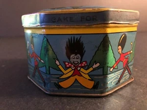 Vintage Colorful Octagonal Jacob's Biscuits Tin "Christmas Cake For Children"  - Picture 1 of 7
