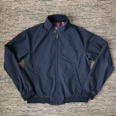 Uniqlo Harrington Jacket Men’s Small Navy Full Zip Red Plaid Lined - Image 1 of 4