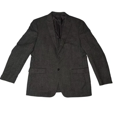 Blazer masculino Lauren Ralph Lauren 46L cinza 100% lã espinha de peixe tweed casaco esportivo - Imagem 1 de 4