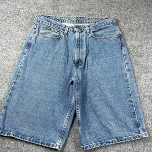 Vintage Polo Jeans Co Ralph Lauren Banner Short Herren Gr. 33 Blau Denim Baggy 90s Y2K - Bild 1 von 12