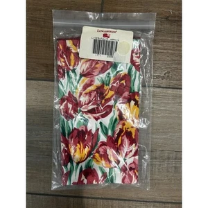 Longaberger Baskets Tulip Napkins Set Of 2 Fabric squares NEW floral - Picture 1 of 1