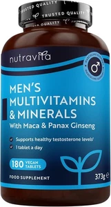 Nutravita Men’s Multivitamine & Minerals - 25 Nährstoffe + Maca & Ginseng 180 Veg - Bild 1 von 6