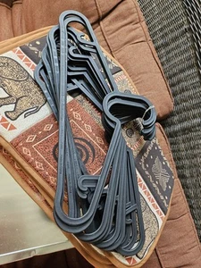 Lot Of 13 IKEA SPRUTTIG 21293 HANGERS Black Plastic Lightweight Pant Skirt Coat - Picture 1 of 6