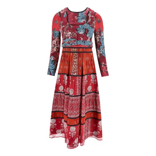 Abito Burberry Prorsum in seta patchwork multimodello