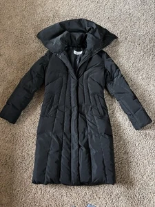 Calvin Klein Duck Filled Winter Coat Black Size Extra Small Long - Picture 1 of 6