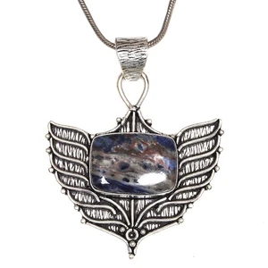 Pendant Sodalite Silver Gemstone  Jewelry Handmade Plated Sterling Natural - Bild 1 von 10