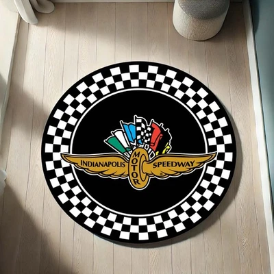 Indianapolis Speedway Decor, Indy 500 Mat, Motorsport Checkered Rug, Car Fan - Image 1 of 4
