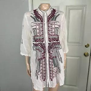 Biya Johnny Was Damen Shirt S Blumen bestickt Boho Viskose Boho Tunika B4-23 - Bild 1 von 7