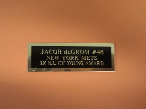 Jacob deGrom Mets Nameplate For A Signed Baseball Ball Card Plaque 1X3 Cover