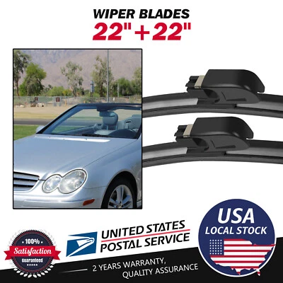 FOR Mercedes-Benz C280 2006-2007 C320 2004-2005 Windshield Wiper Blades 22"22" - Image 1 of 4