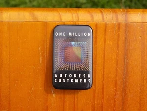 One Million Autodesk Customers Software Advertisement 2 3/4" Pin Pinback Button - Picture 1 of 2