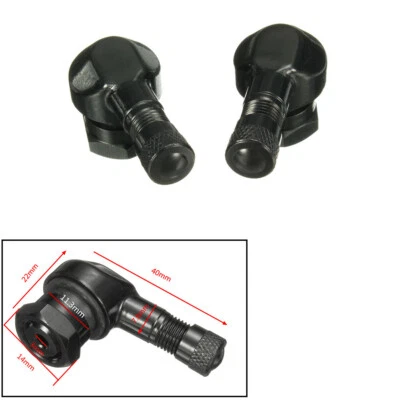 2 Pcs Black CNC Aluminum Motorcycle Motorbike Rim Wheel Tire 11.3mm Valve Stems - Image 1 of 4