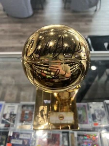 Hakeem Olajuwon Clyde Drexler Dual Houston Rockets Auto Mini NBA Trophy Fanatics - Picture 1 of 7