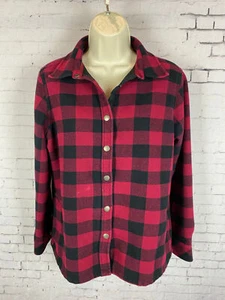 Chaqueta de franela Orvis mediana para mujer roja a cuadros forrada de lana *defecto (C97) - Imagen 1 de 10