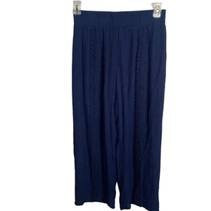 New Directions Womens Elastic Waist Pants Blue PS Petite Small New Crochet $48 - Picture 1 of 8