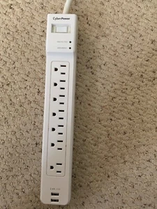 CyberPower P704U 7-Outlet Surge Protector Power Strip W/ 2-USB - Picture 1 of 3