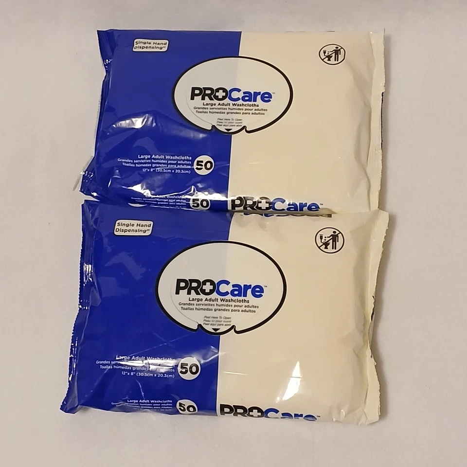 ProCare Adult Wipe or Washcloth 8 " CRW-050 1 Pack 50 Wipes