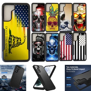 For [Samsung Galaxy S22][DUAL TACTICAL][Hybrid Two Piece Case] Black Case - Picture 1 of 53