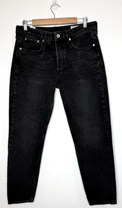 Rag & Bone Jeans Womens 28 Black Mid Rise Boyfriend Rosa Whiskering Button Fly - Picture 1 of 8