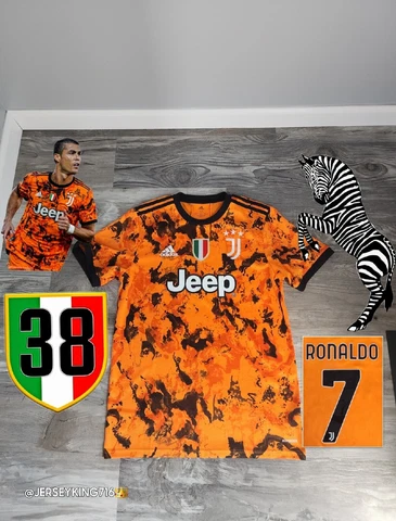 🇮🇹🦓 Adidas Juventus Ronaldo 7 2020/2021 third  Jersey Soccer Shirt  3rd Cover