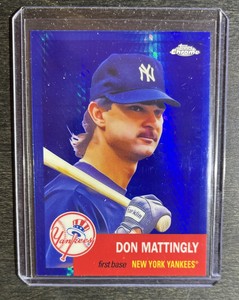 2022 Topps Chrome Platinum Anniversary Don Mattingly #6 Blue Prism Refractor