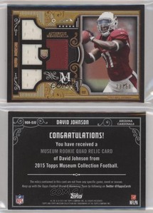 2015 Topps Museum Collection Quad Relics Copper /50 David Johnson Rookie RC