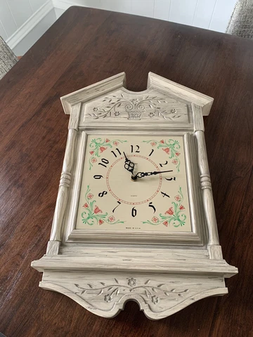 Syroco Wall Clock Large Dutch French Country Tulips Battery Op Cover