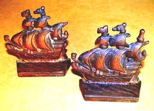 DE COLECCIÓN SUJETALIBROS GALEÓN PIRATA DE HIERRO FUNDIDO EDUARDIANO - Imagen 1 de 3