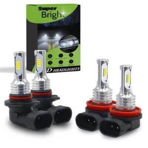 9005 H11 LED Headlights Kit Combo Bulbs 8000K High Low Beam Super White Bright - Bild 1 von 15