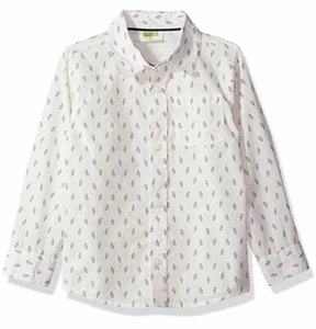 Crazy 8 Boys' His Li'l Long Sleeve Button Up Shirt, Jet Ivory, 6-12 months - Picture 1 of 1