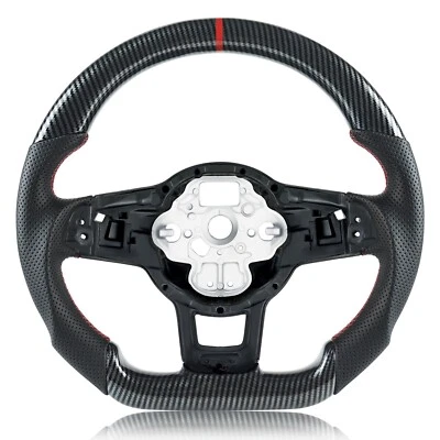 Hydro Dip Carbon Fiber Steering Wheel For Volkswagen Golf MK7 GTI/R 2015-2019 - Image 1 of 4