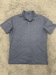 Peter Millar Crown Crafted Blue Design Polo Shirt Sz Large Men - Picture 1 of 6