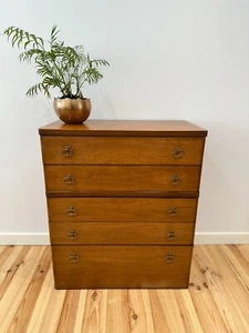 Stag Chest of Drawers Teak Cantata Mid Century Stag Teak Storage Vintage MCM - Picture 1 of 12
