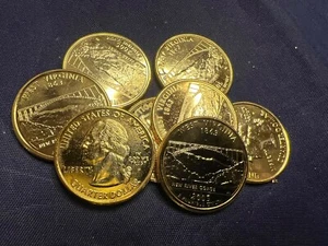 2005 State quarter (24k GOLD PLATED) West Virginia Coin UNCIRCULATED 1 - Picture 1 of 2