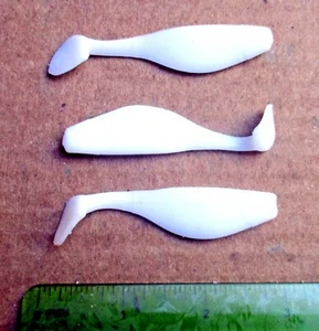 25ct WHITE 3" SASSY SWIMBAITS Bass Fishing Baits Striper Lures Minnows Shads - Picture 1 of 1
