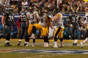 CASEY HAMPTON PITTSBURGH STEELERS SUPER BOWL XL 2/5/06 COLOR 11x14 - Picture 1 of 1