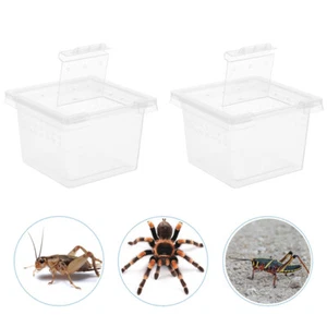12 Pcs Reptile Feeding Box Transparent Breeding Tank Climbing Pet Container - Picture 1 of 12