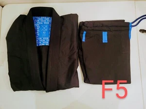 F5 YCH Black/Blue Brazilian Jiu Jitsu BJJ GI Uniform Apparel Kimono Pants Cotton - Picture 1 of 6