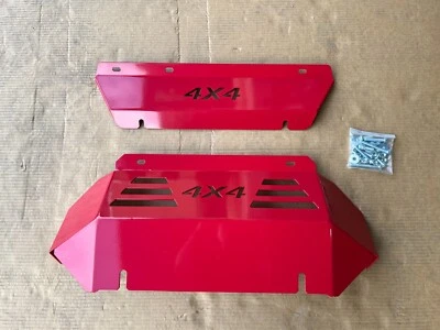 Bash Plates 3mm 2PC Red for Toyota Hilux 2015+ SR SR5 N80 Sump Guards Steel 4x4 - Image 1 of 4