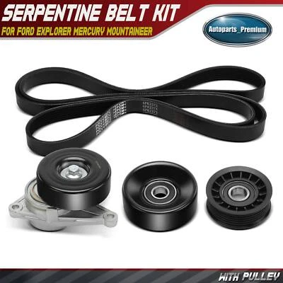 Kit de componentes de transmisión por correa serpentina de 4 piezas para Ford Explorer Mercury Mountaineer Foto 1 de 4